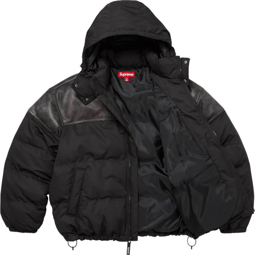 Supreme Leather Yoke Puffer S 新品 101200円 - メルカリ