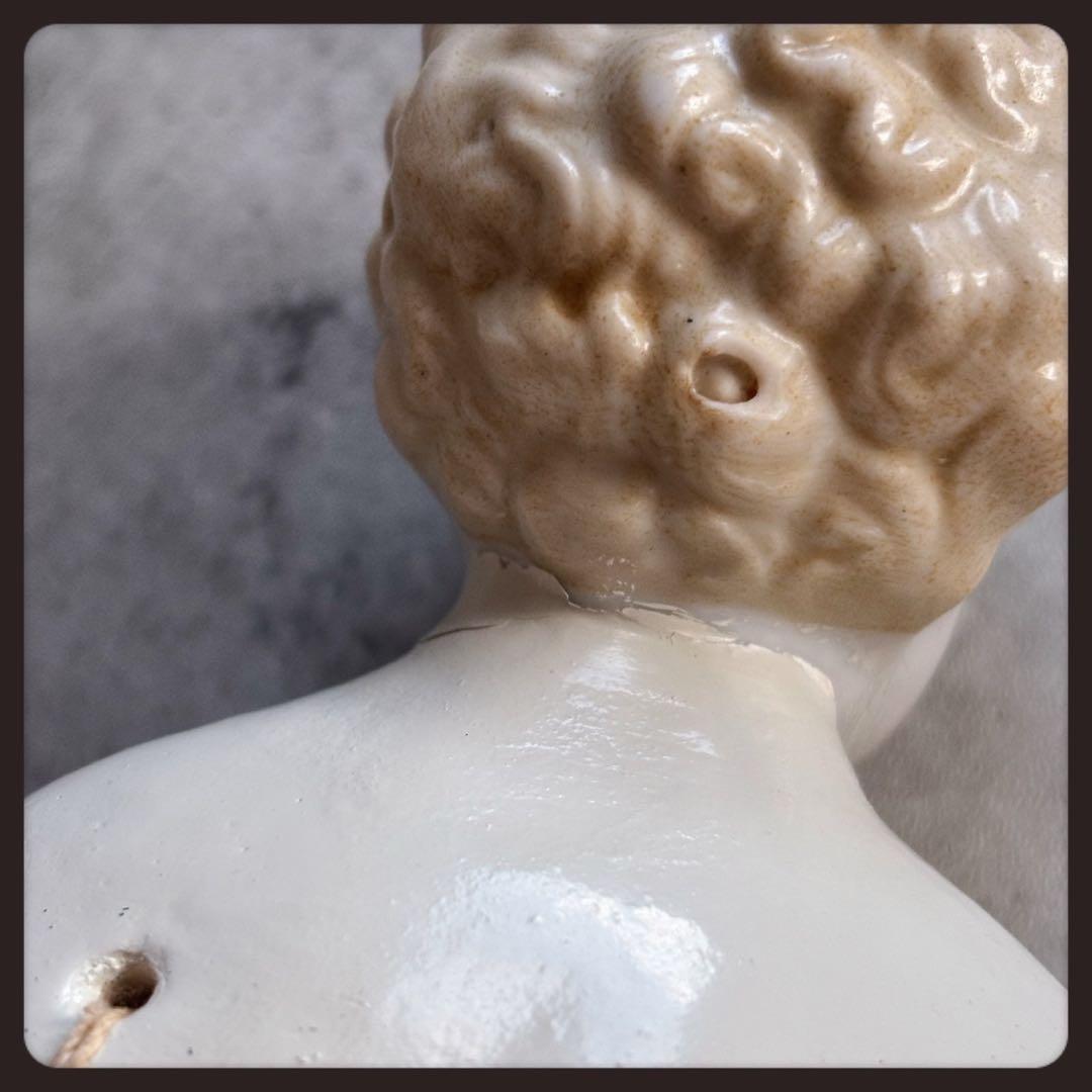 レアアンティーク ブロンド チャイナヘッドドール フラットトップ