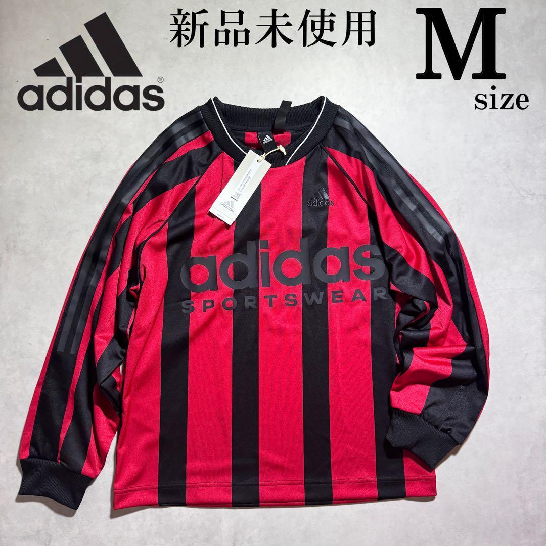 新品 Msize アディダス シャツ 長袖 ジャージ adidas 赤 黒 - メルカリ