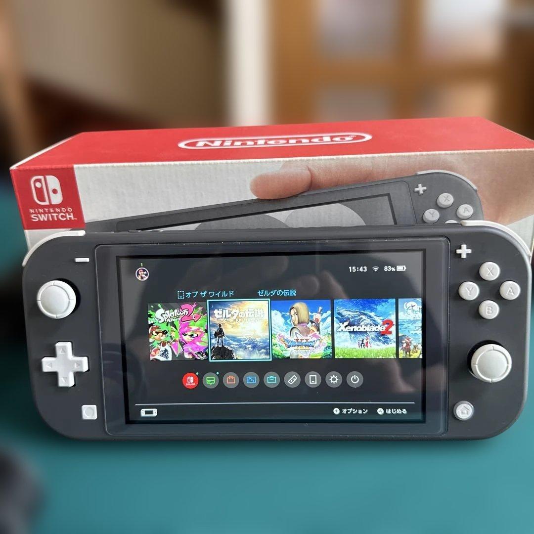 任天堂スイッチライト 中古品 外箱・充電器・SDカード・スプ2ソフト