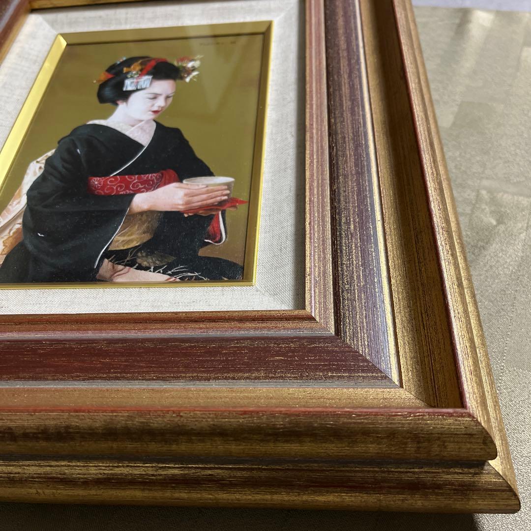 ⭕️油絵 二科会 会員 松井敏郎 画題 [御点前] SM パリ賞受賞 油彩