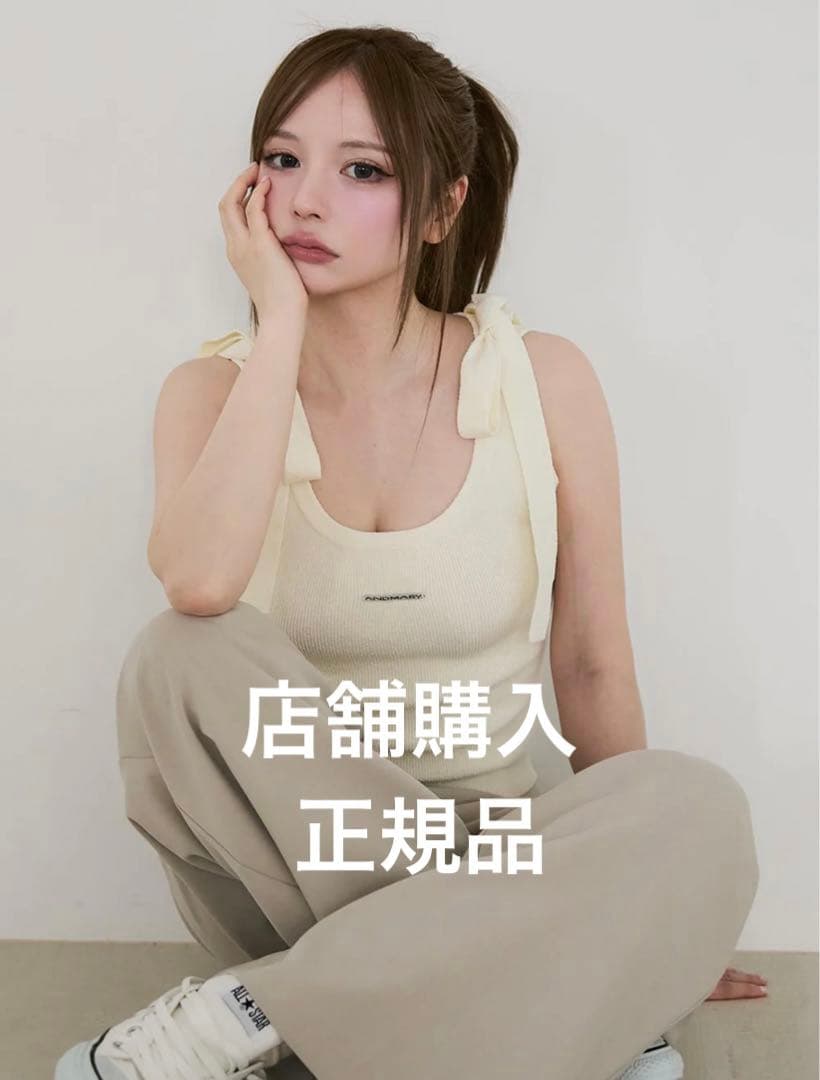 正規品 andmary Avrill ribbon tops ivory FR ANDMARY】Avrill ribbon tops