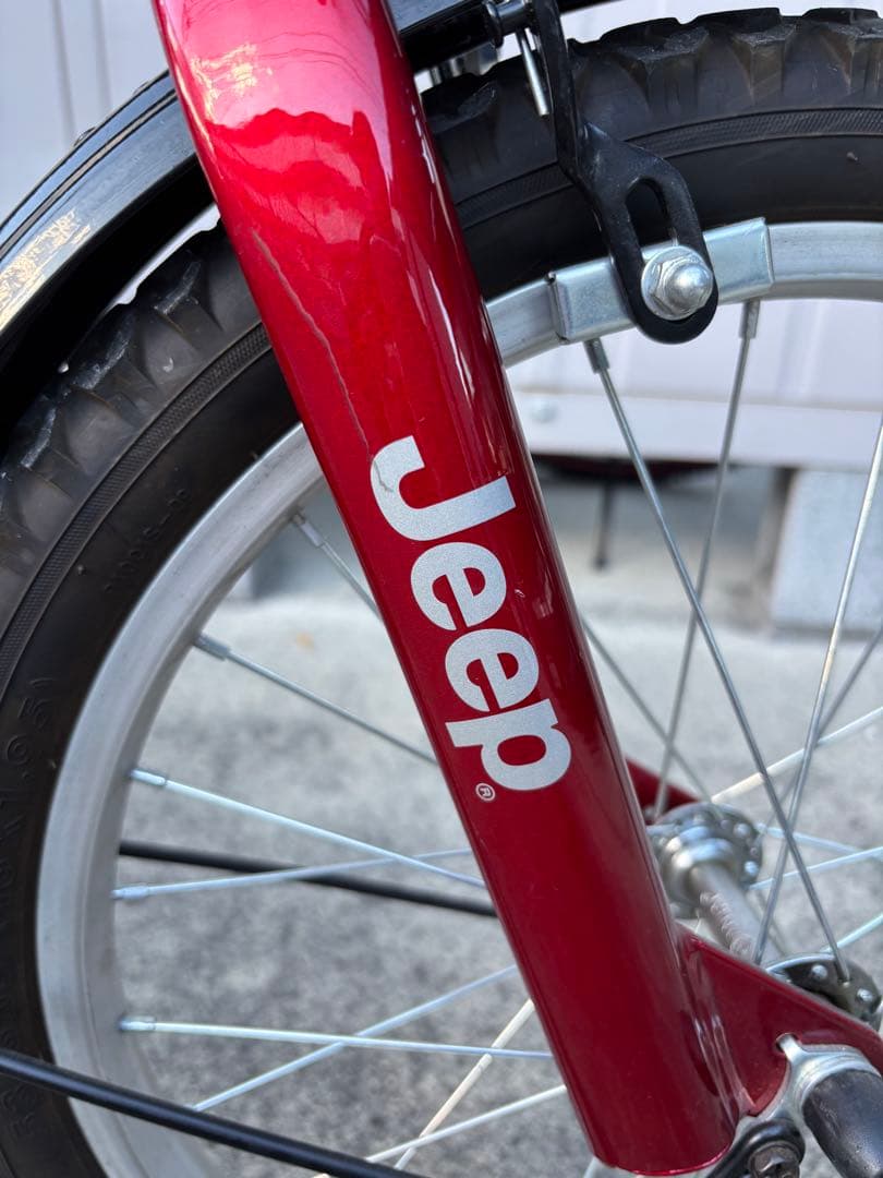 美品 Jeep 赤18インチ自転車 高崎市周辺直接引き渡し - メルカリ