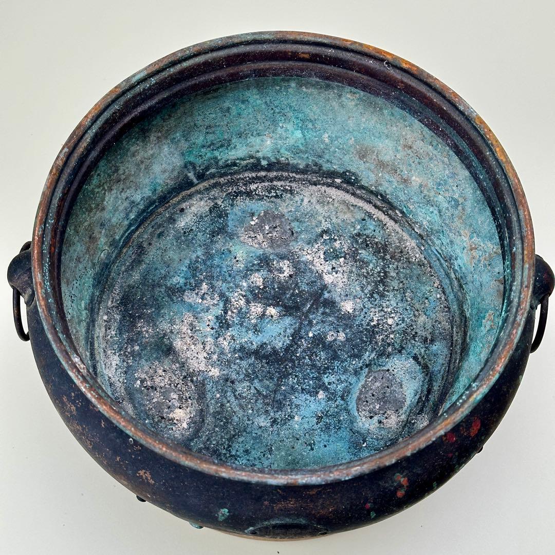 利久焜炉 安田工場 銅製 練炭コンロ アンティーク火鉢 骨董品 レア