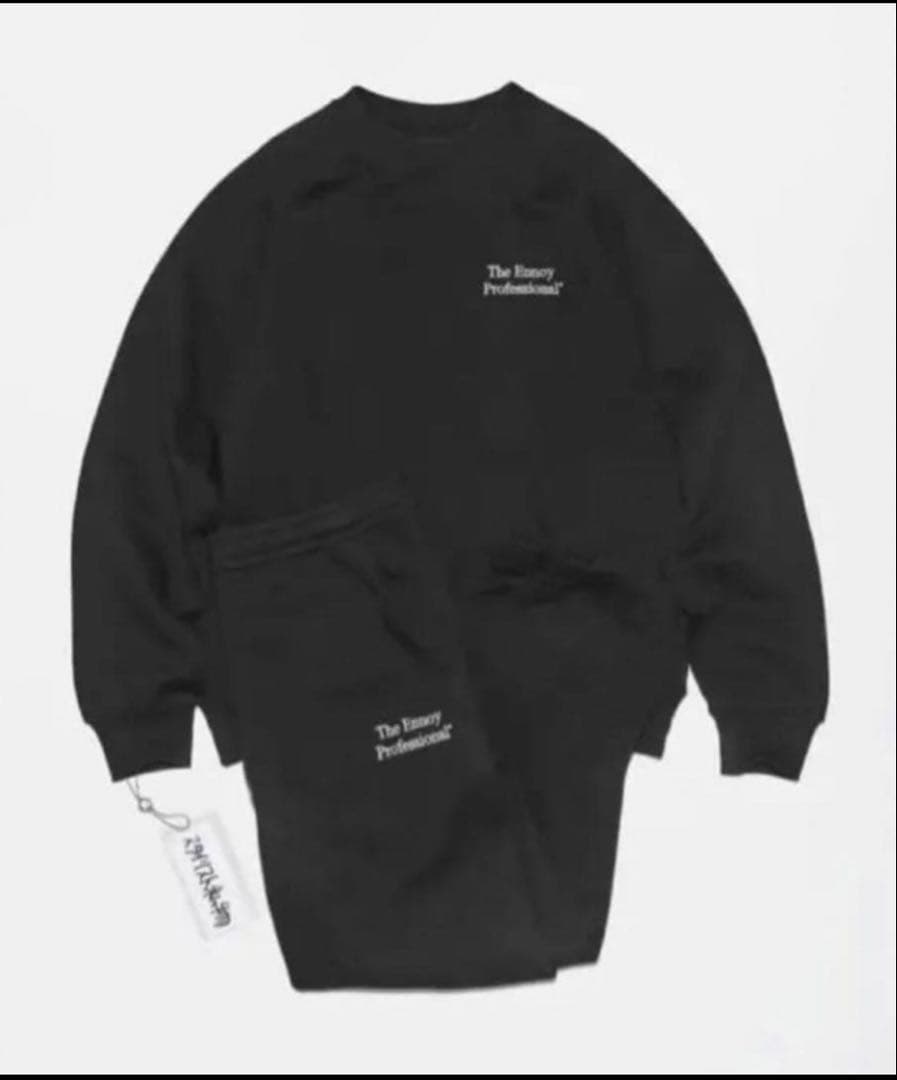 The Ennoy Professional スウェットセット ブラック ENNOY x スタイリスト私物 Professional Crew Sweat Set Upの抽選販売