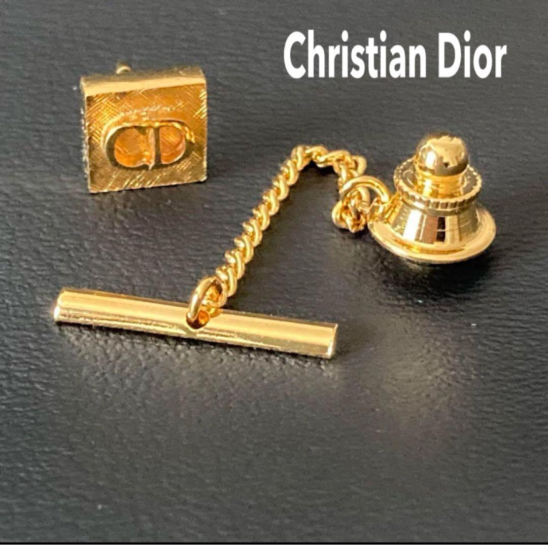 美品】 クリスチャンディオール ネクタイピン タイタック ゴールド CD