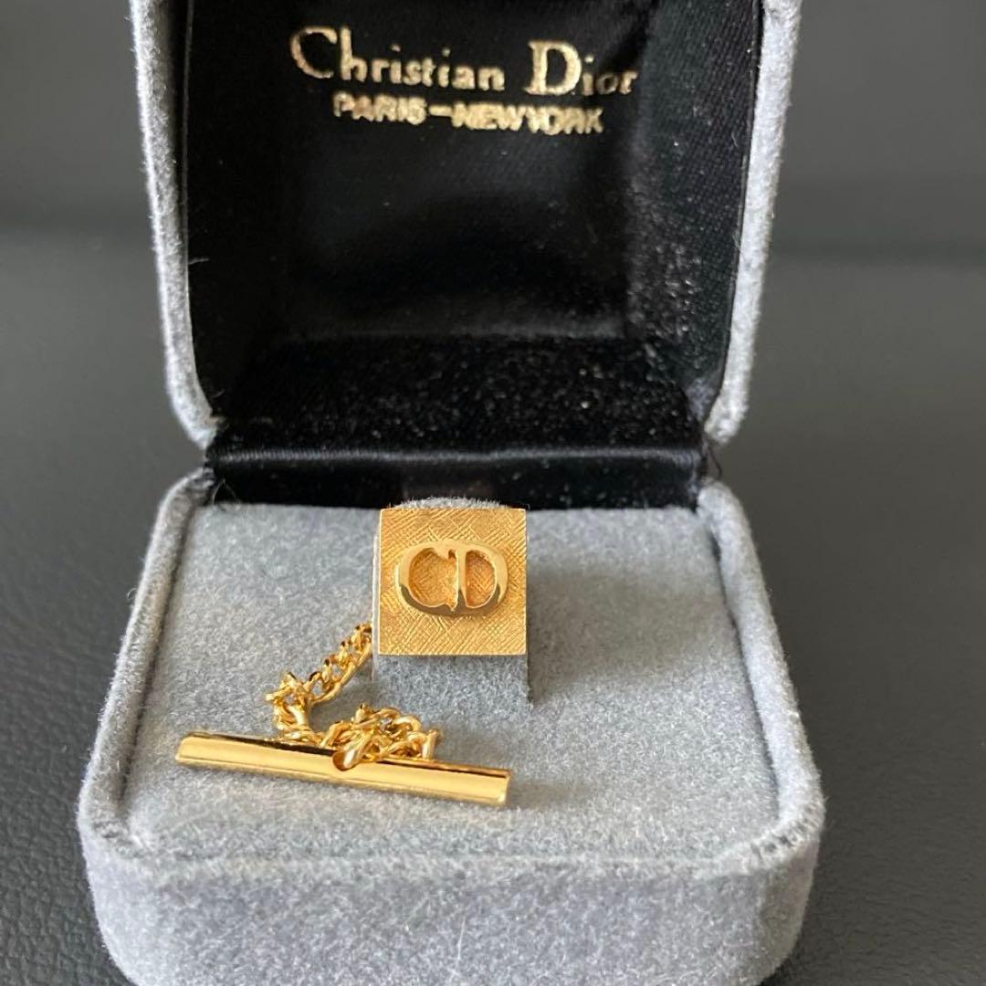 美品】 クリスチャンディオール ネクタイピン タイタック ゴールド CD