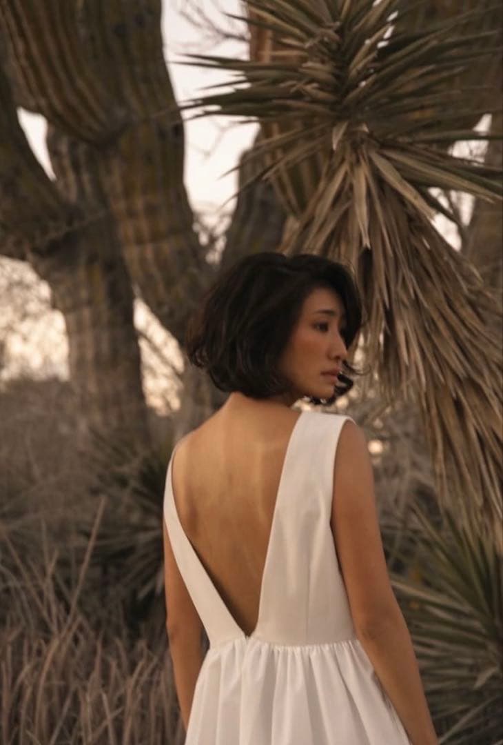 Nala ナラ バックオープンサロペット 白 cactus all in one