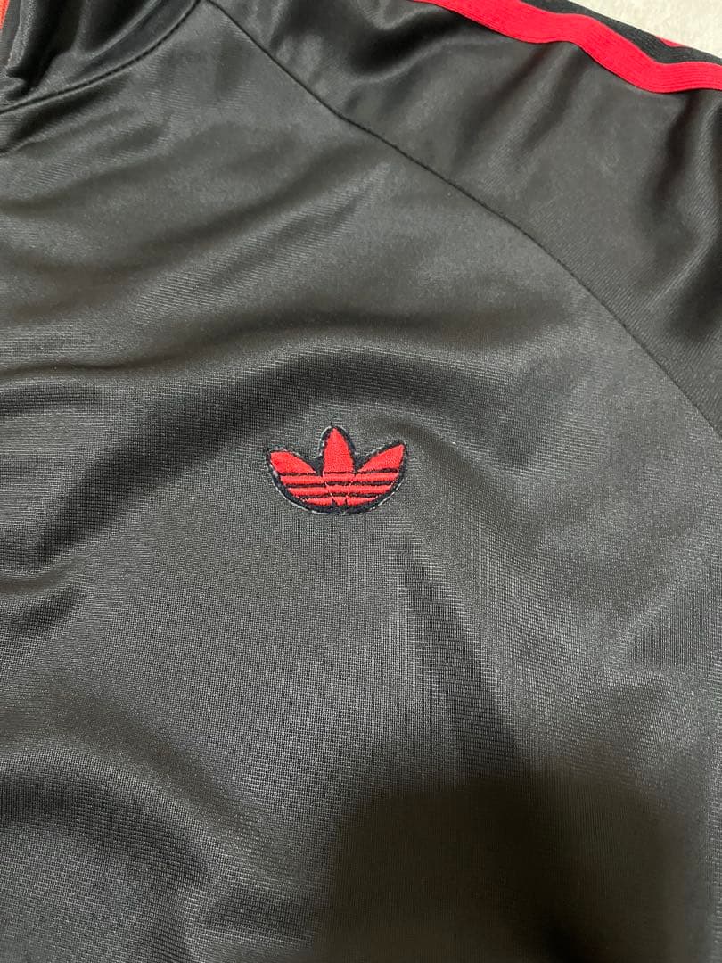希少 70s adidas トラックジャケット カーブポケット XL ブラック