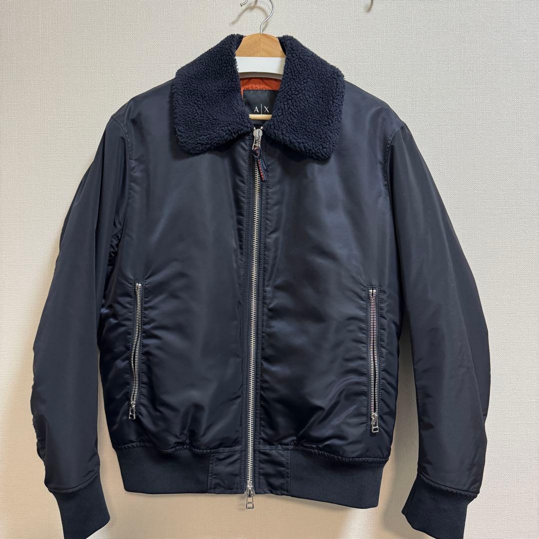 Armani Exchange ネイビー MA-1ジャケット　Mサイズ ARMANI EXCHANGE アルマーニ エクスチェンジ MA-1 ブルゾン フライト