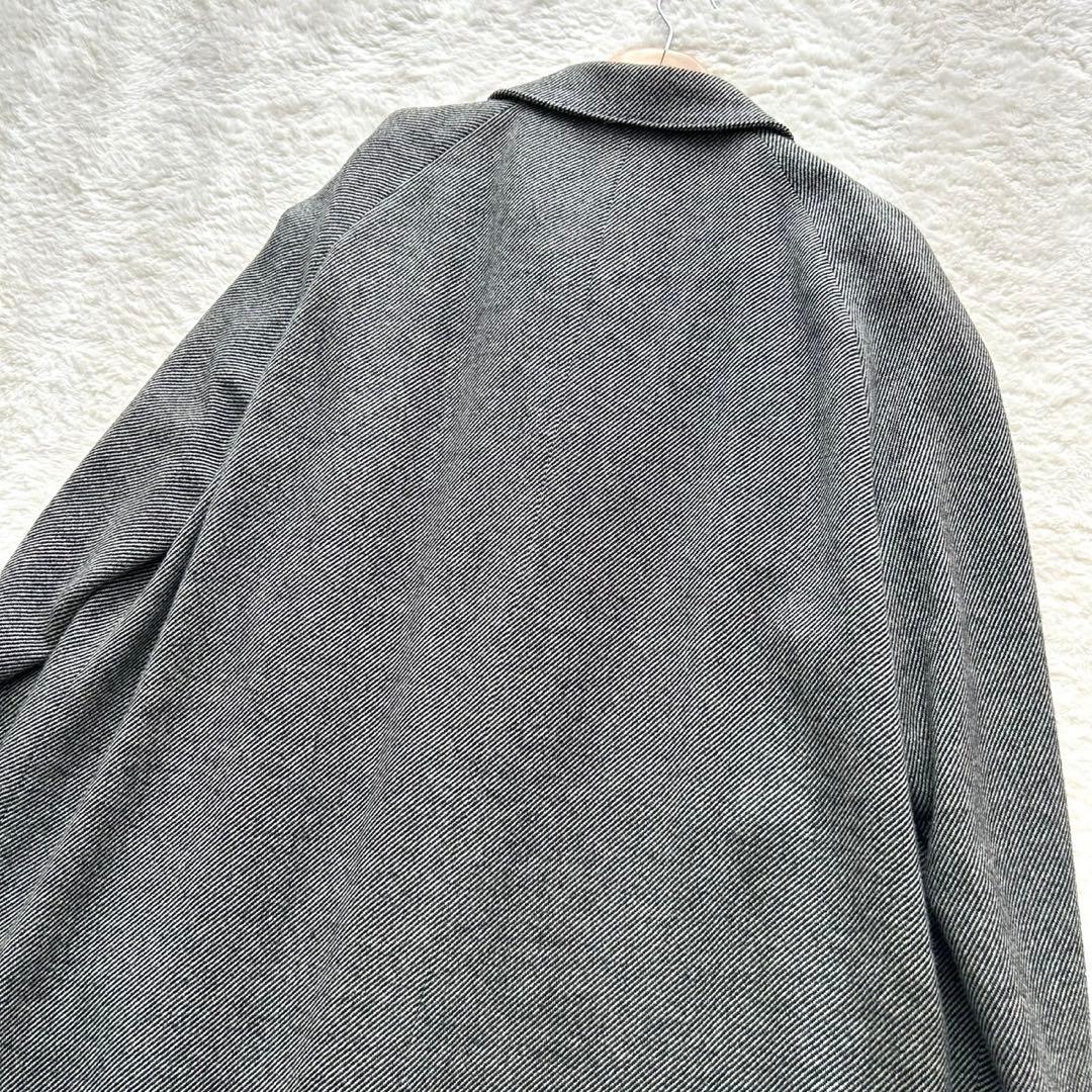 高級】イヴサンローラン カシミヤ ヘリンボーン ロング 比翼コート XL
