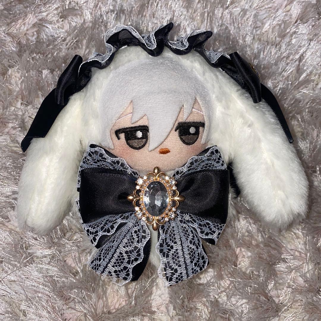 ちびぐるみ ぬい服 着ぐるみ 垂れ耳うさぎ ヘッドドレス 黒 白 - メルカリ