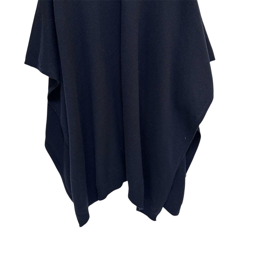 MOMIJI様専用 未使用級ザロウニットポンチョカシミア100% 黒 1SZ L