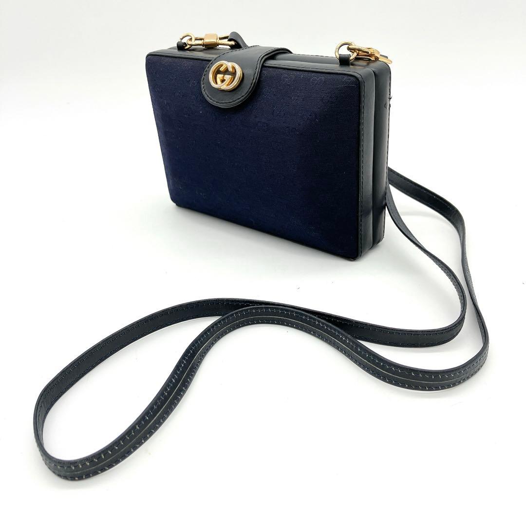 【OLD GUCCI】かっちりBox型　ミニショルダーバッグ　GG柄 OLD GUCCI PLUS GG PATTERNED MINI SHOULDER BAG MADE IN ITALY