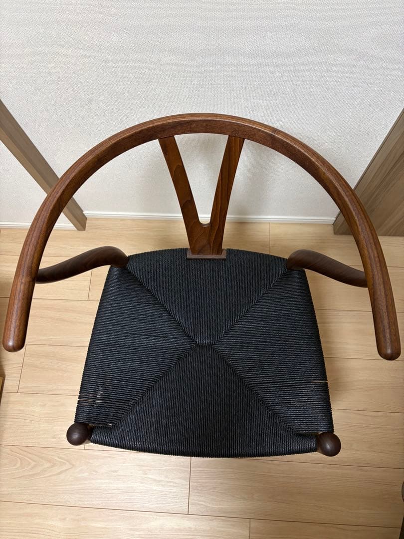 貴重】ワイチェアCH24 ウォールナット ブラックペーパーコード 正規品