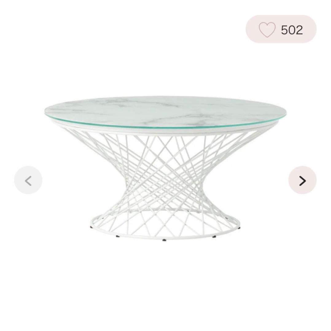 Francfranc マーリア コーヒーテーブル マーリア コーヒーテーブル クリア×ゴールド（φ800） | Francfranc