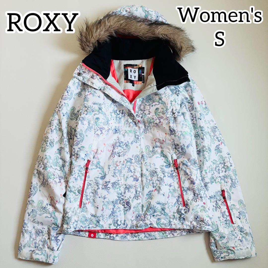 2573【美品】ROXY スノボウェア レディース ジャケット ペイズリー柄 白 2573【美品】ROXY スノボウェア レディース ジャケット ペイズリー柄