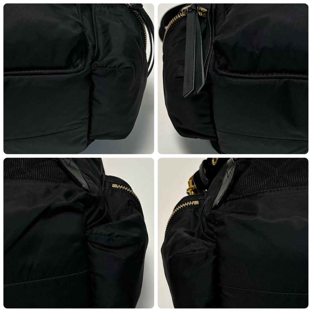 u93【美品】近年モデル バーバリー ナイロン ロゴ金具 ブラック リュック