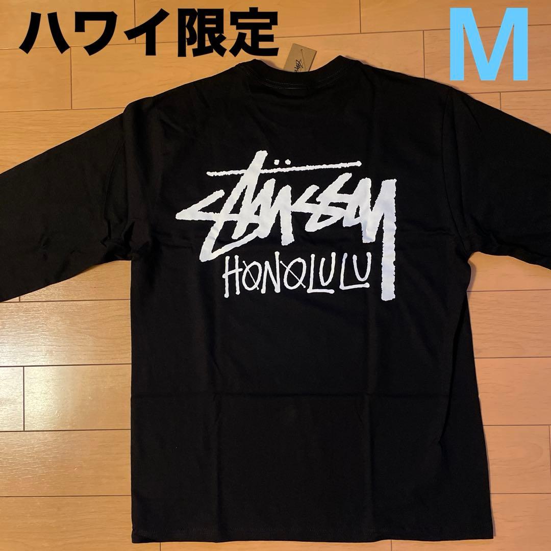 【新品 ハワイ限定】STUSSY ロングTシャツ　Mサイズ 新品 stussy ステューシー ハワイ限定 ホノルル ロンT 長袖Tシャツ