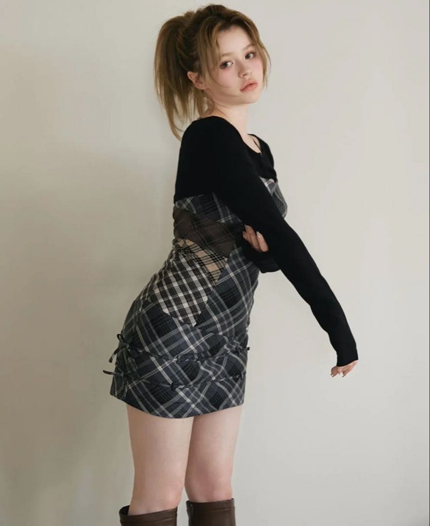 andmary Aine set mini dress gray Sサイズの通販はau PAY マーケット