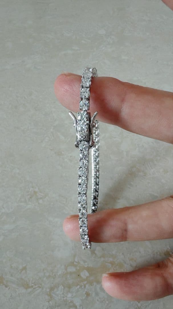 Dカラー（完全無色、最高ランク）　モアサナイト　ブレスレット　0.1c　6-15