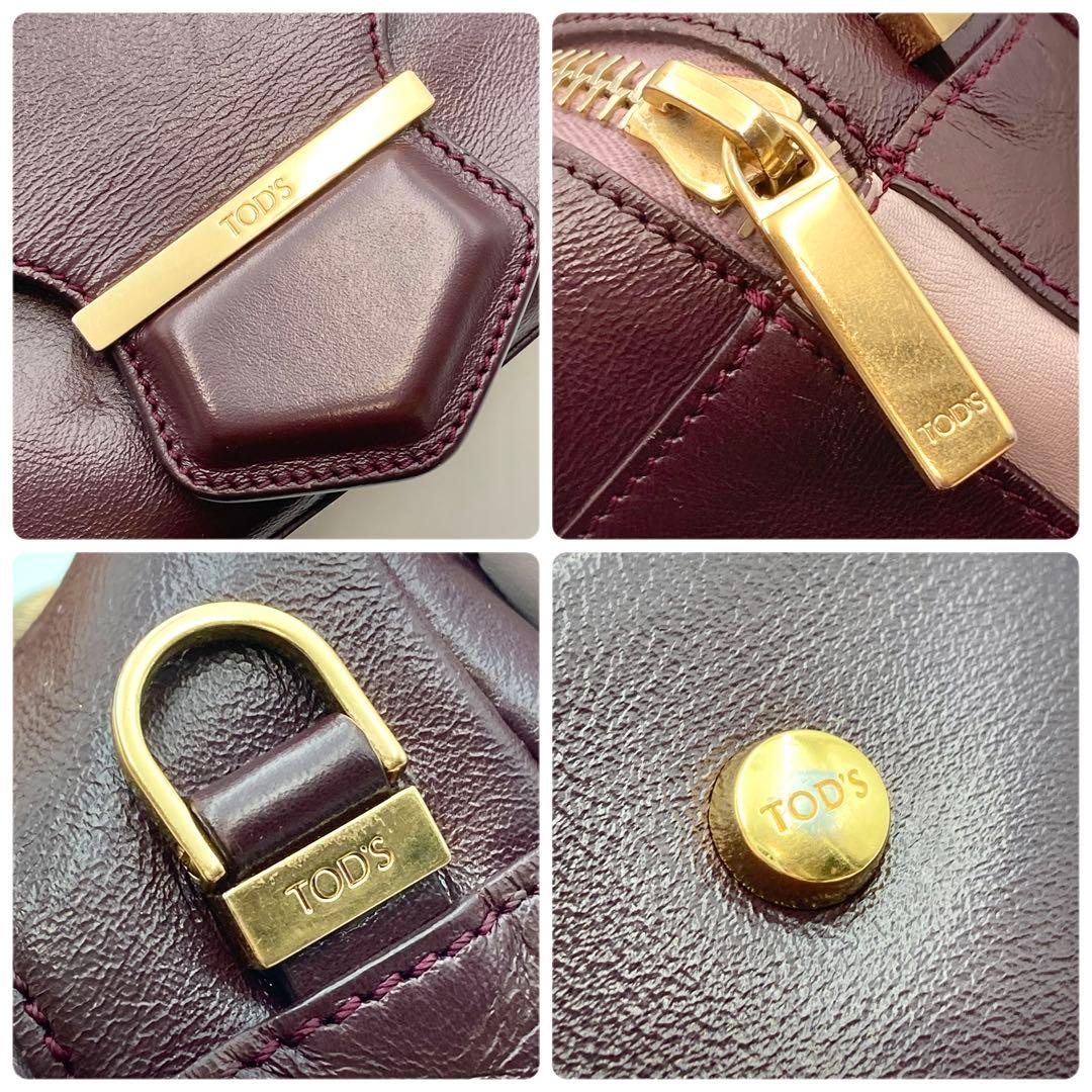 マッキー様専用✨TOD'S ハンドバッグ 2way 光沢レザー バイカラー 希少