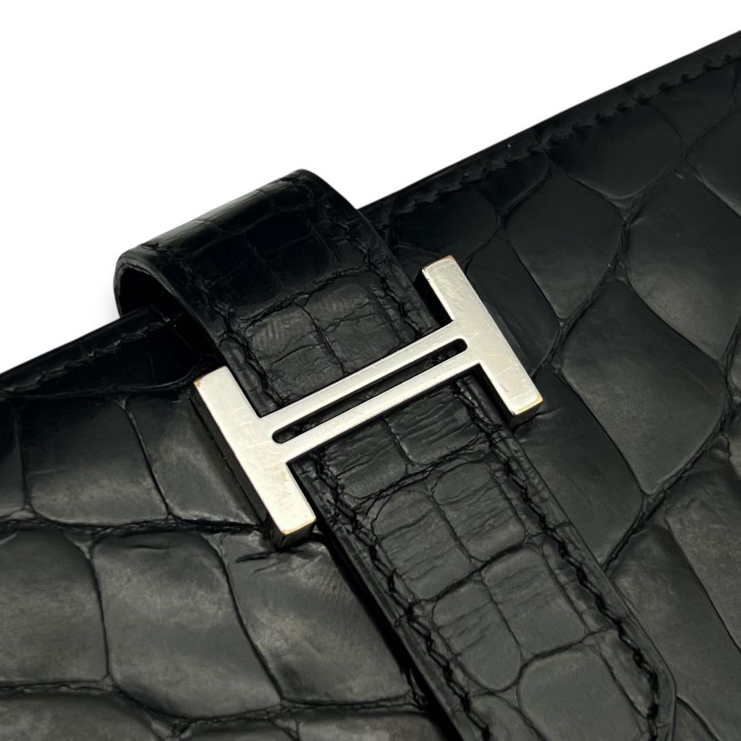 極美品】エルメス べアンスフレ クロコダイル 黒 ブラック 高年式 654