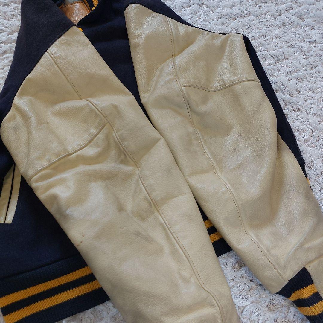 80s USA製 革タグ✨Golden Bear スタジャン 中綿キルティング