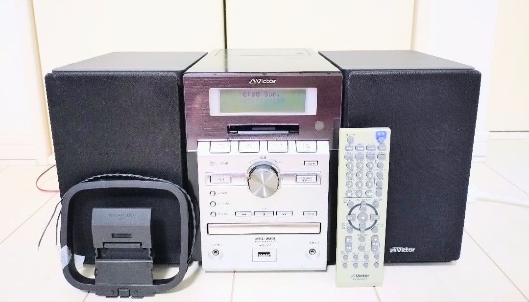 VICTOR CA-UXZ2-B CD MD カセットテープ コンポ ビクター