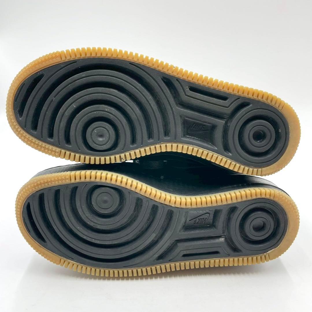 ナイキ スニーカー エアフォース1 アップステップ 黒 23.5cm Y1458