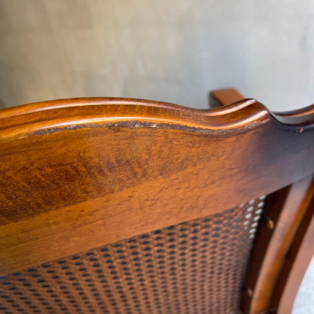 オールドカリモク コロニアルビンテージアームチェア 本革座面張り替え