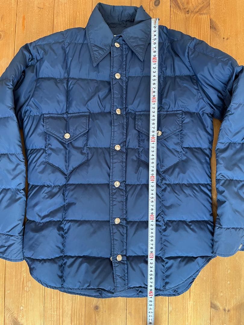 70' L.L.bean ネイビー キルティング ダウンシャツジャケット