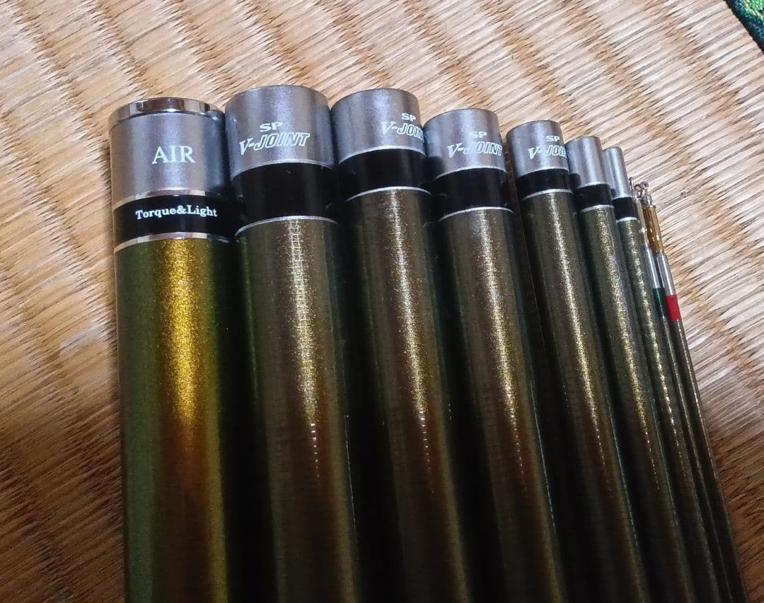 鮎竿 ダイワ銀影 エアトルク1―90SX 全長9m 替穂先、竿袋、ロッド