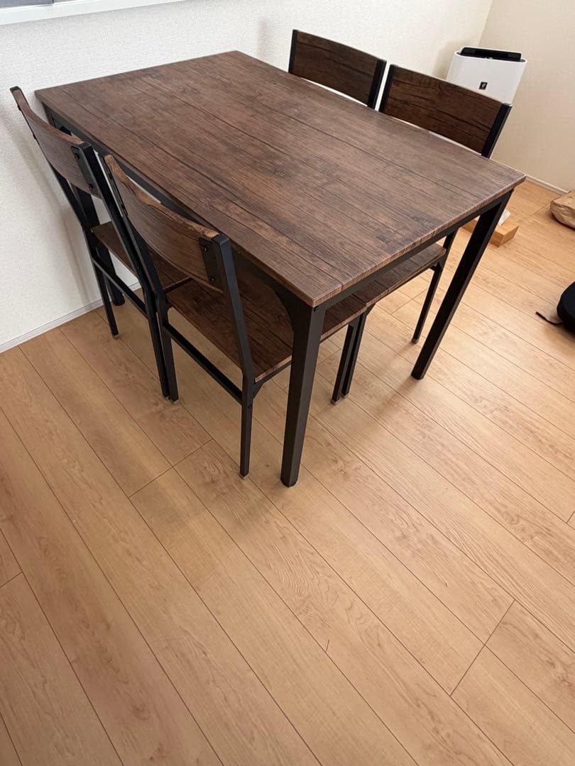 LIFELEX コーナンダイニングテーブルセット ダークブラウン 4脚付き