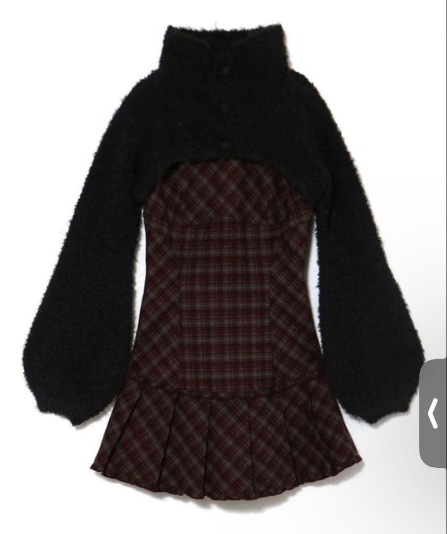 新品　アンドマリー　Lulu check set mini dress red ANDMARY】Lulu check set mini dress