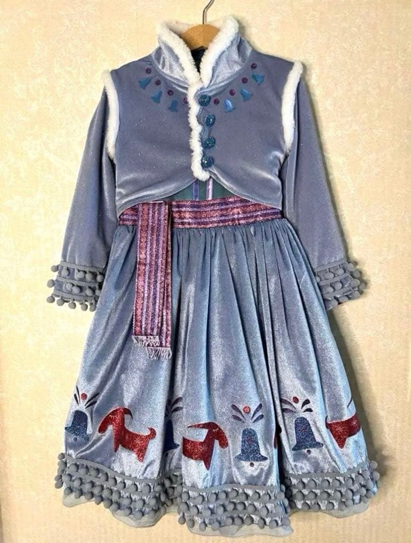 【アナ雪】希少　アナ　ドレス　ディズニー公式　110㎝　家族の思い出　クリスマス アナ雪】希少 アナ ドレス ディズニー公式 110㎝ 家族の思い出