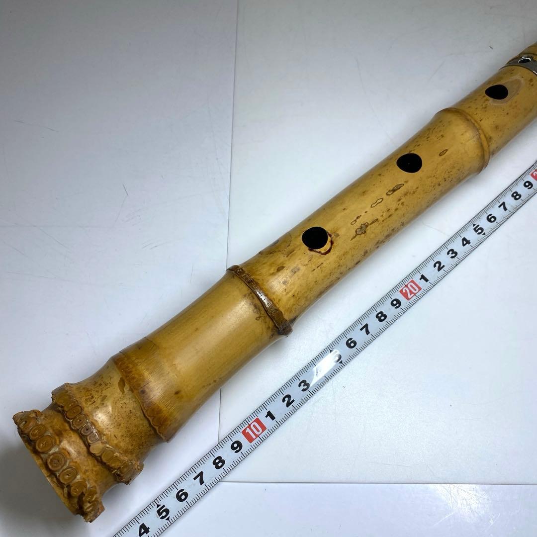 鳳舟 銀三線尺八 65cm 東7-1026①