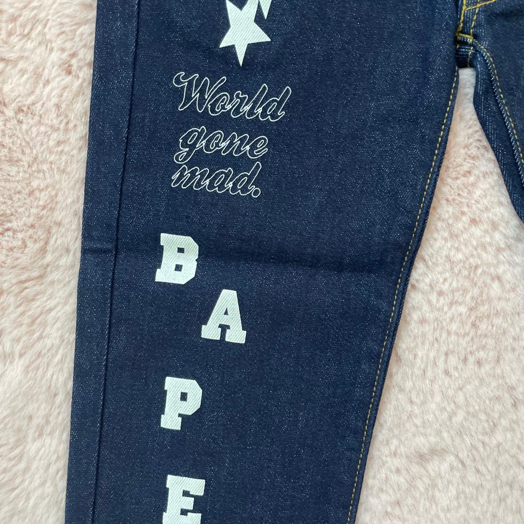 BAPE KIDS デニムパンツ ダークブルー110 未使用 - メルカリ