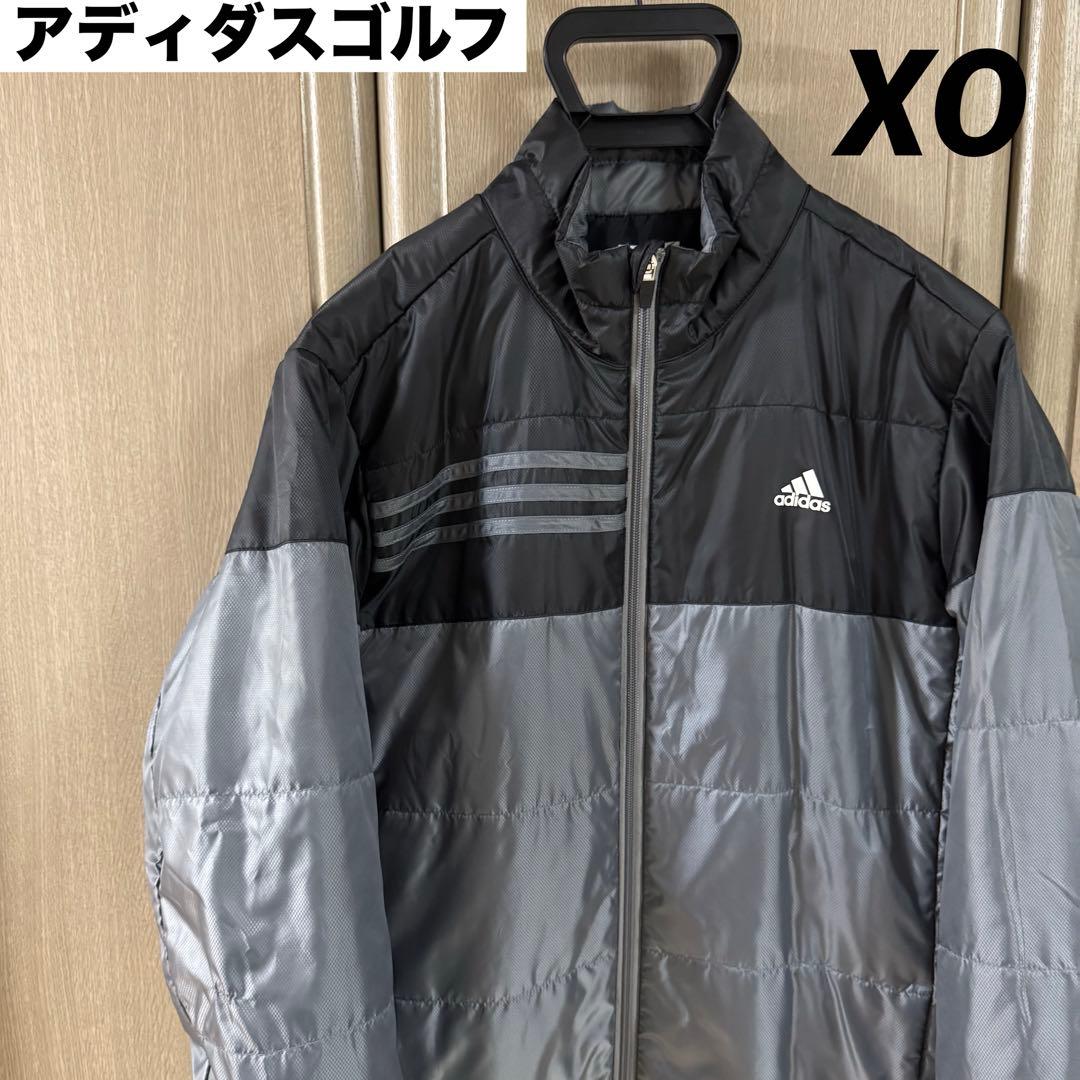 アディダスゴルフ 中綿ジャケット XOサイズ/ブラック×グレー/超