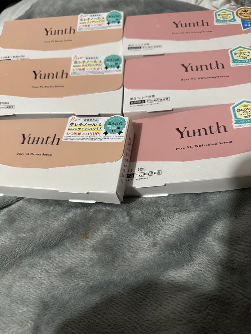 【激安】Yunth 28包 生ビタミン＆生VAダーマ美容液 3箱づつ Yunth（ユンス） 生VC美白美容液 + 生VAダーマ美容液 セット 28包入り