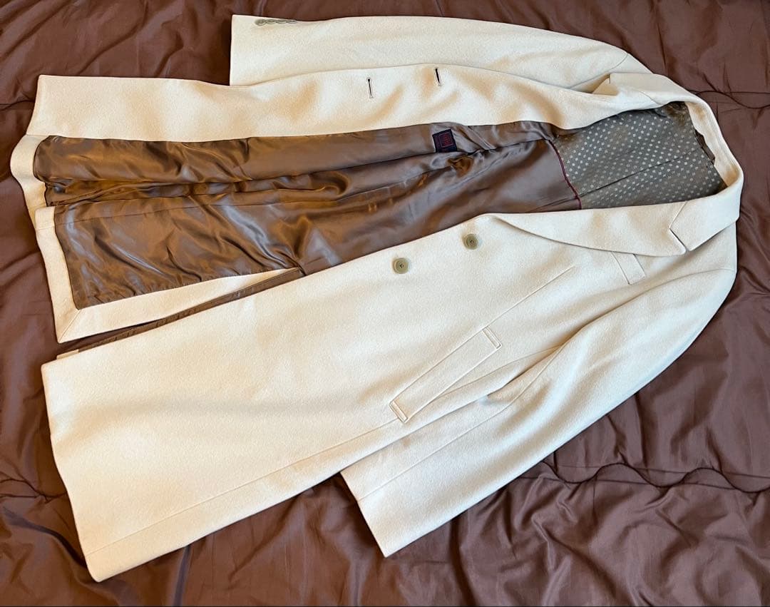 カシミヤ100% イタリア生地 Pine Cashmere アイボリー コート 楽天市場】イタリア生地使用 日本製 カシミヤ 100％ リバー ロング