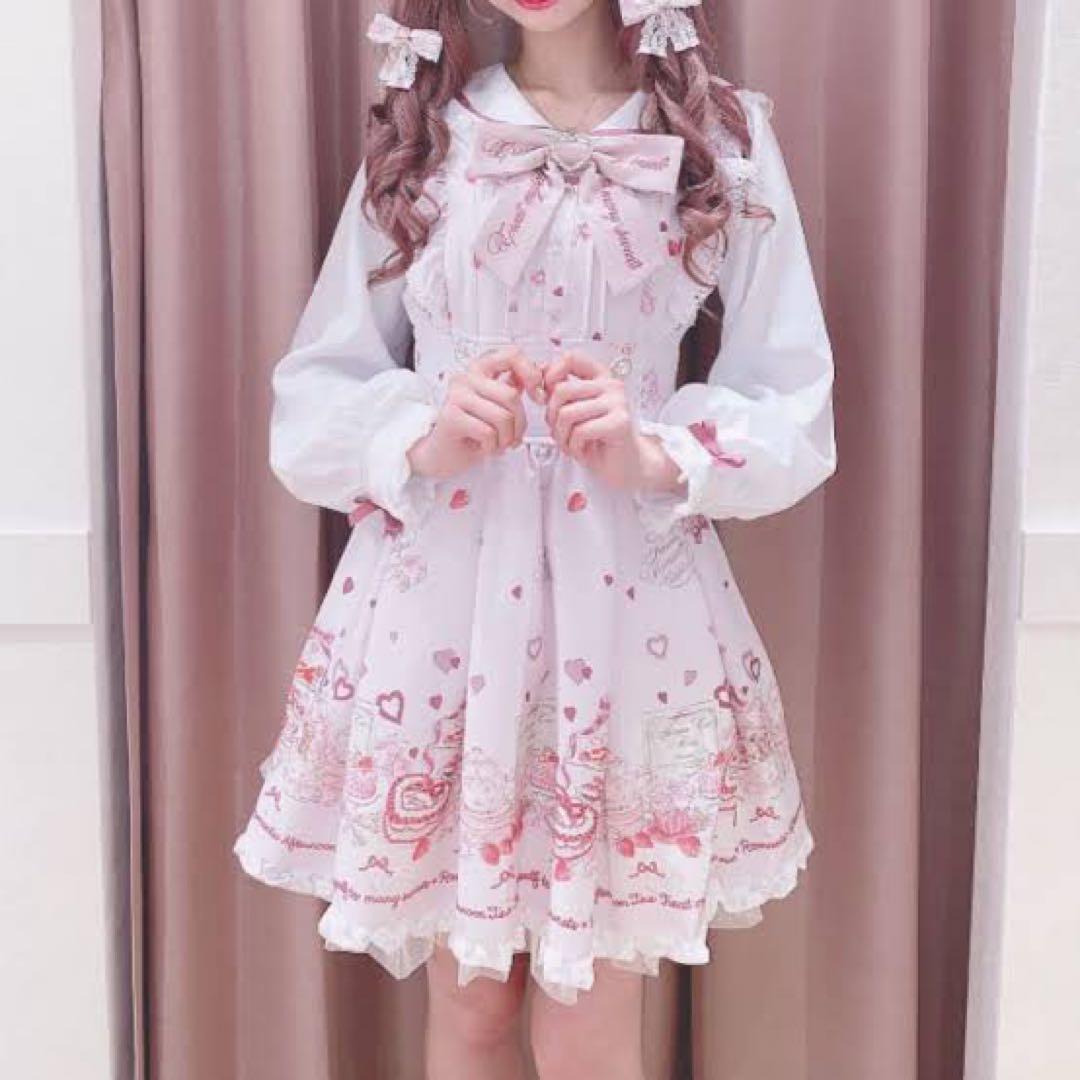 LIZLISA アフタヌーンティー柄セットアップ ピンク