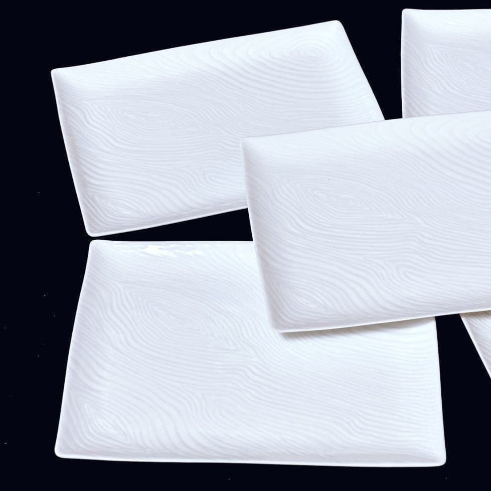 橘吉☆たち吉☆『白磁木目』長角皿セット☆大皿・焼物皿・銘々皿