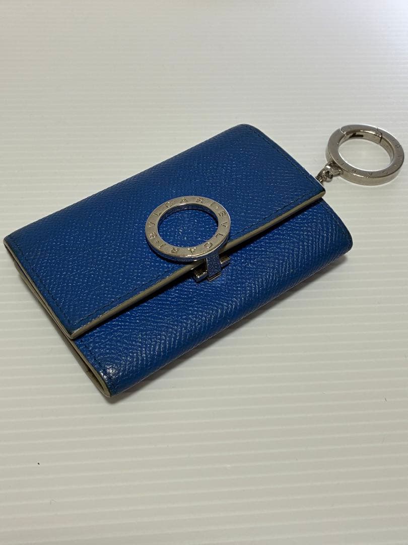 BVLGARI ブルガリ 青レザーキーケース キーフック×6 - メルカリ