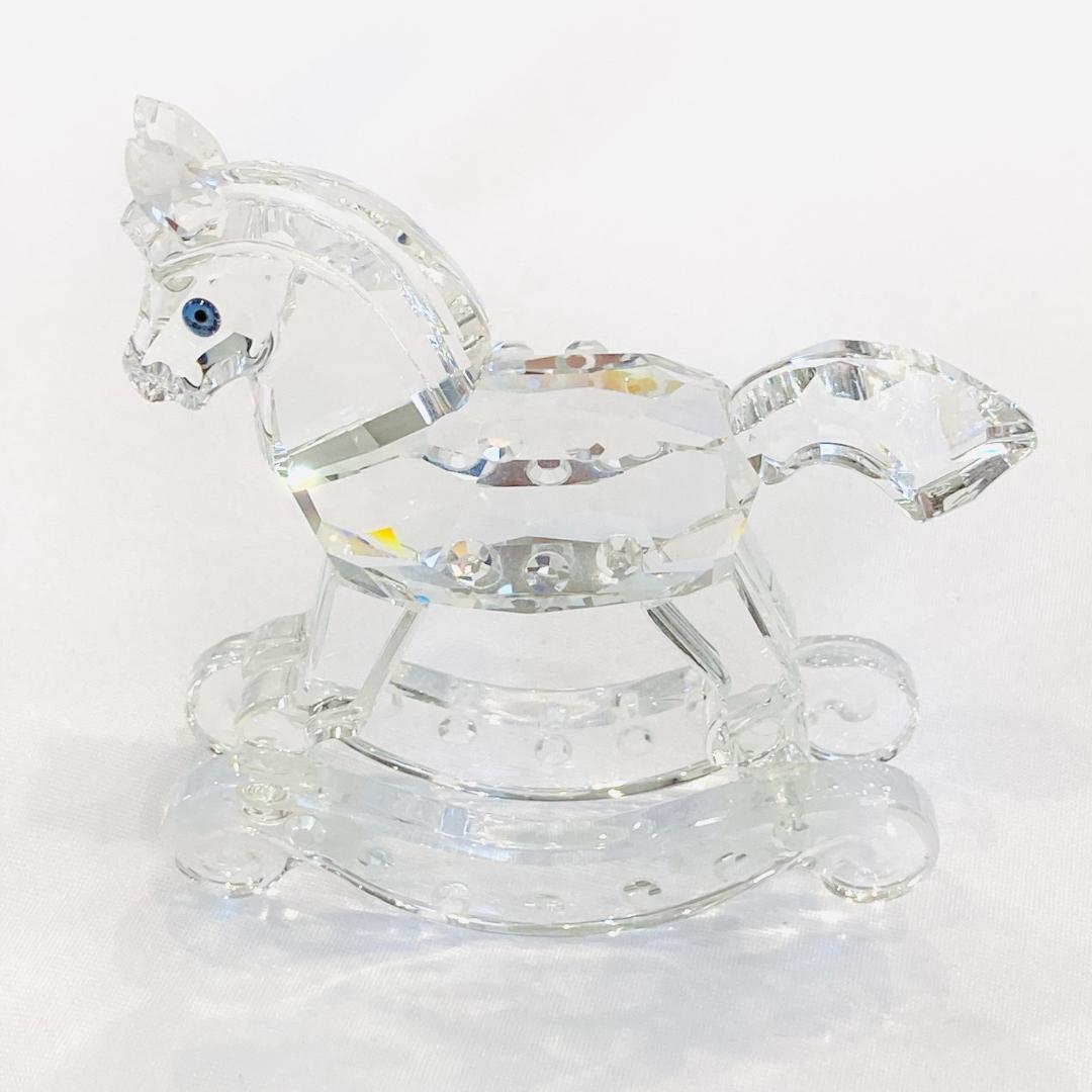 Y2503-235 スワロフスキー クリスタル ロッキングホース 馬 置物