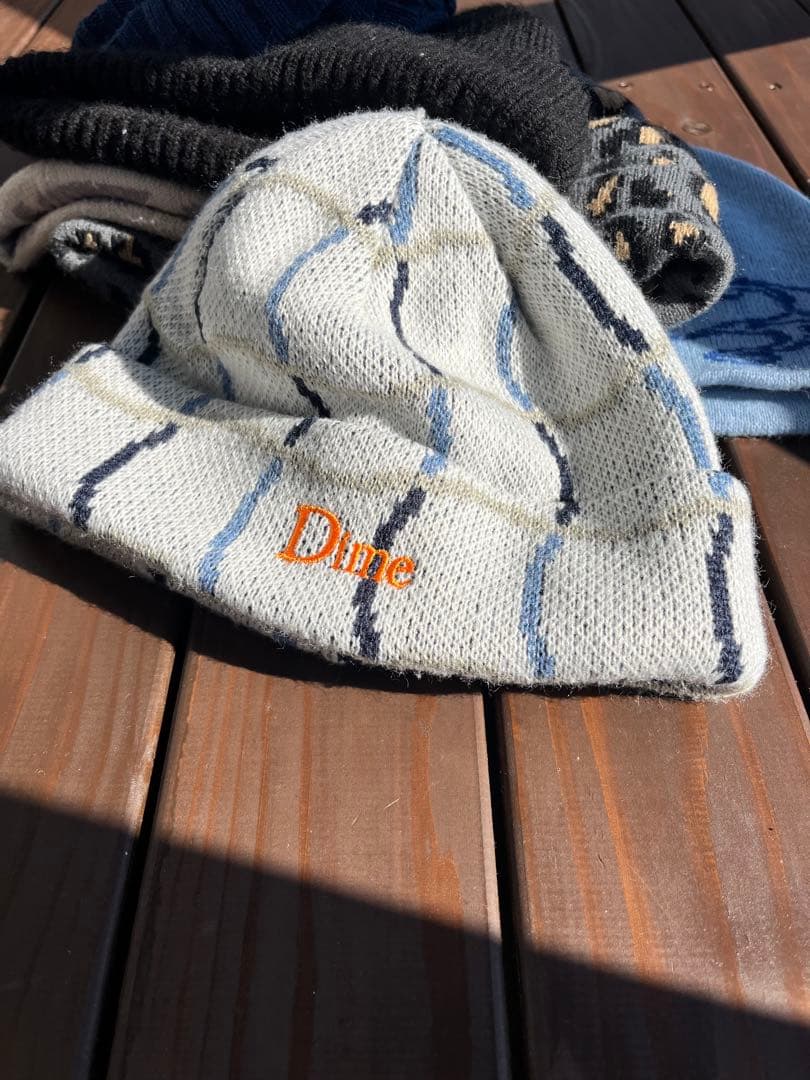 Dime Wave Checkered beanie ビーニー かつき着用