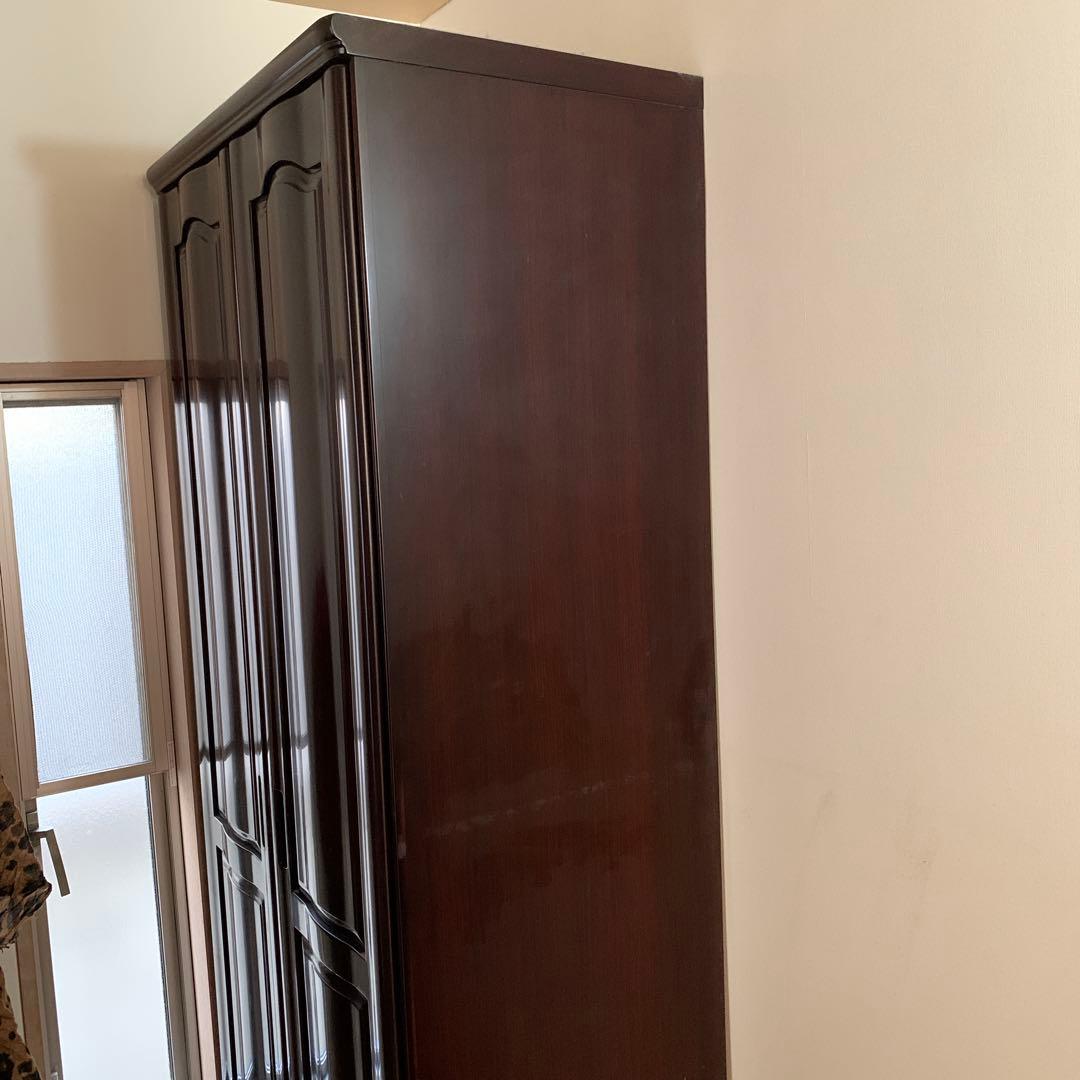 送料込！⭐︎内部桐のクローゼット 高級府中家具 紫檀 無垢の木材 収納付き