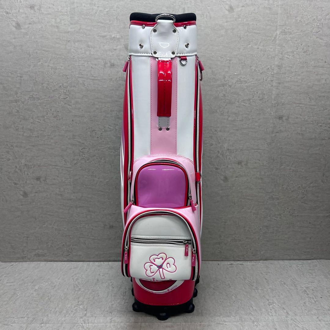 キャスター付き mimic レディースゴルフ キャディバッグ ピンク ホワイト