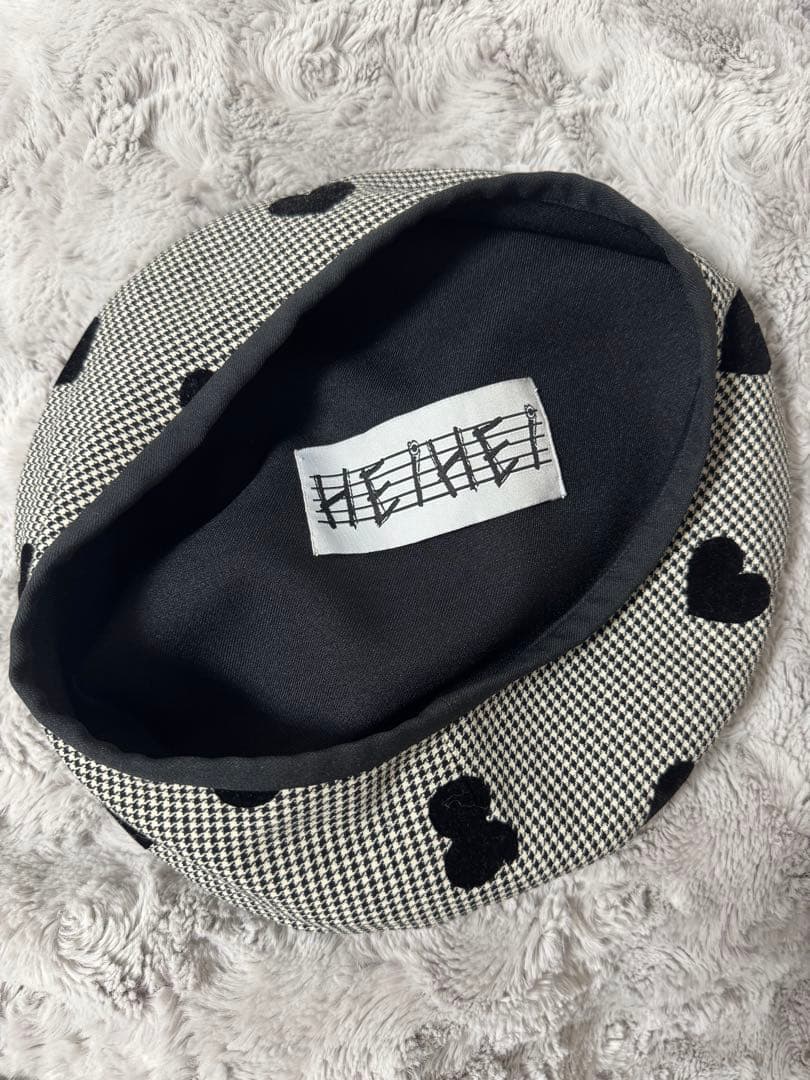 HEIHEI】ヘイヘイ ベレー帽 千鳥格子 黒