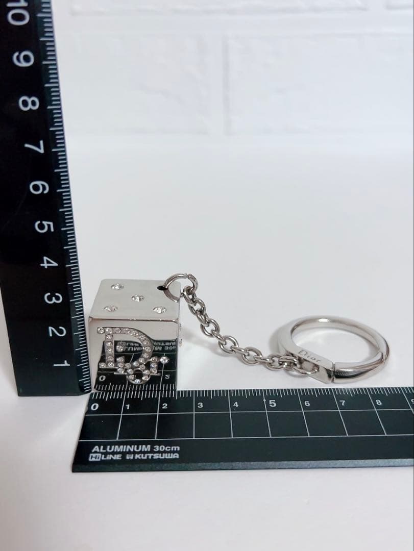 Christian Dior キーホルダー サイコロ ダイス シルバー男女兼用
